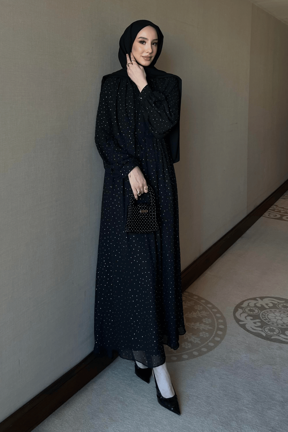Monica Şifon Elbise - Siyah