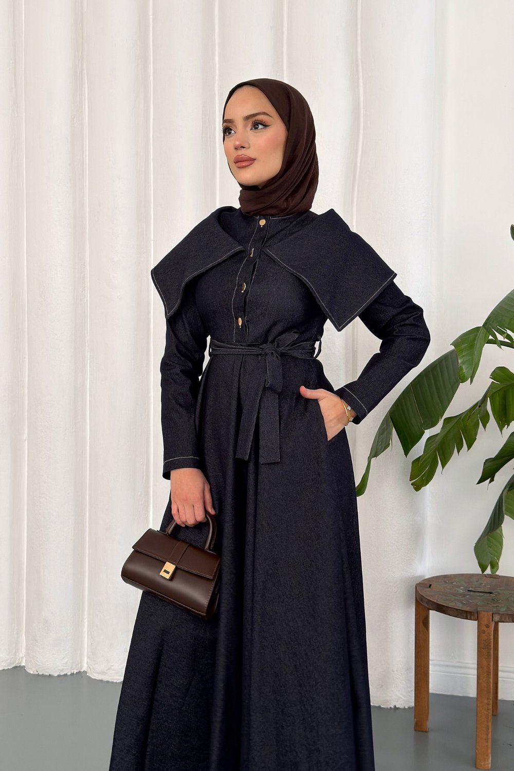 Neva Denim Elbise - Lacivert