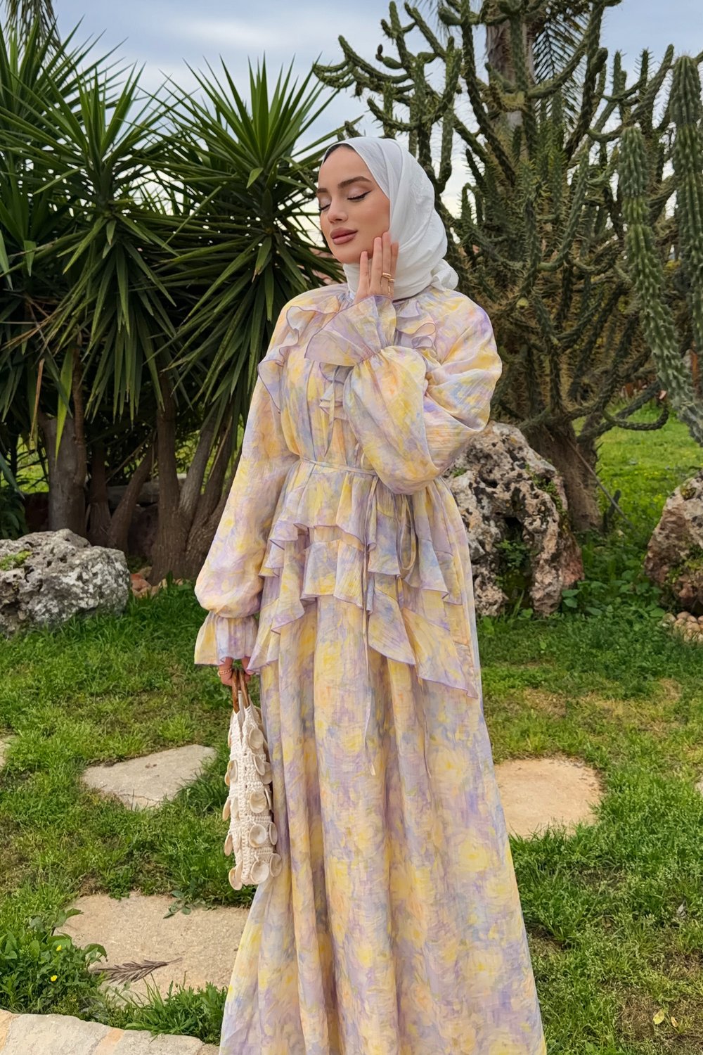 Ruffle Elbise - Lila