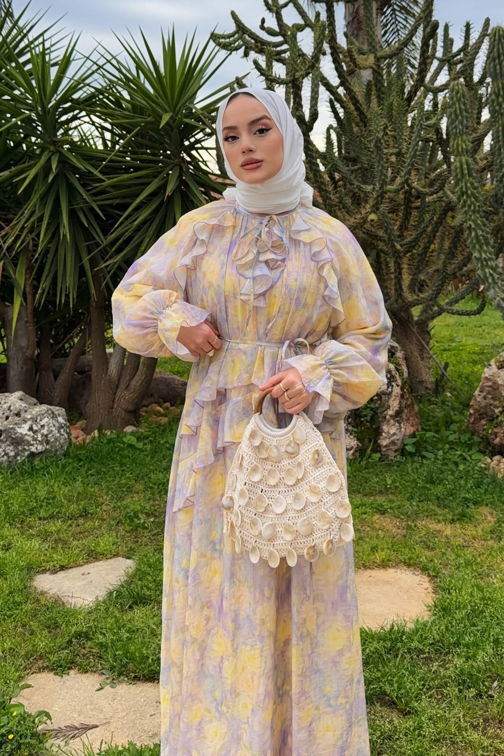 Ruffle Elbise - Lila