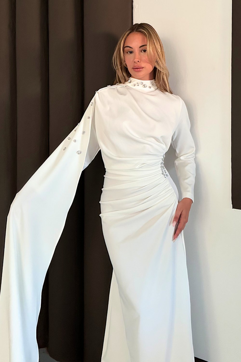 Violet Elbise - Beyaz
