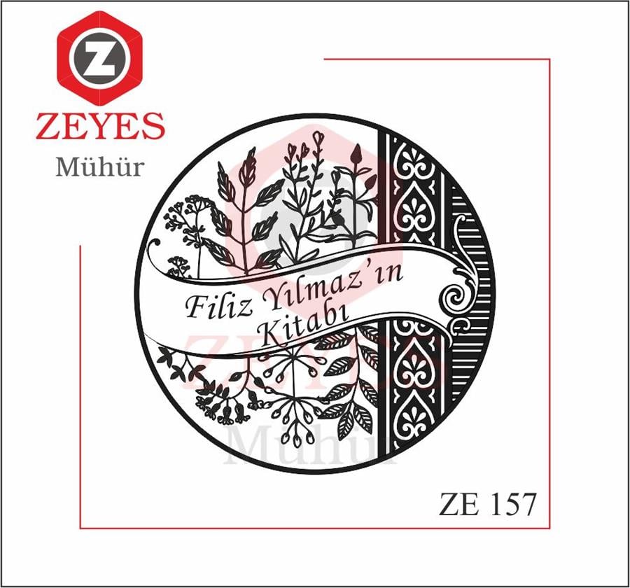 Çiçek Deseni  Kitap Mührü ZE 157
