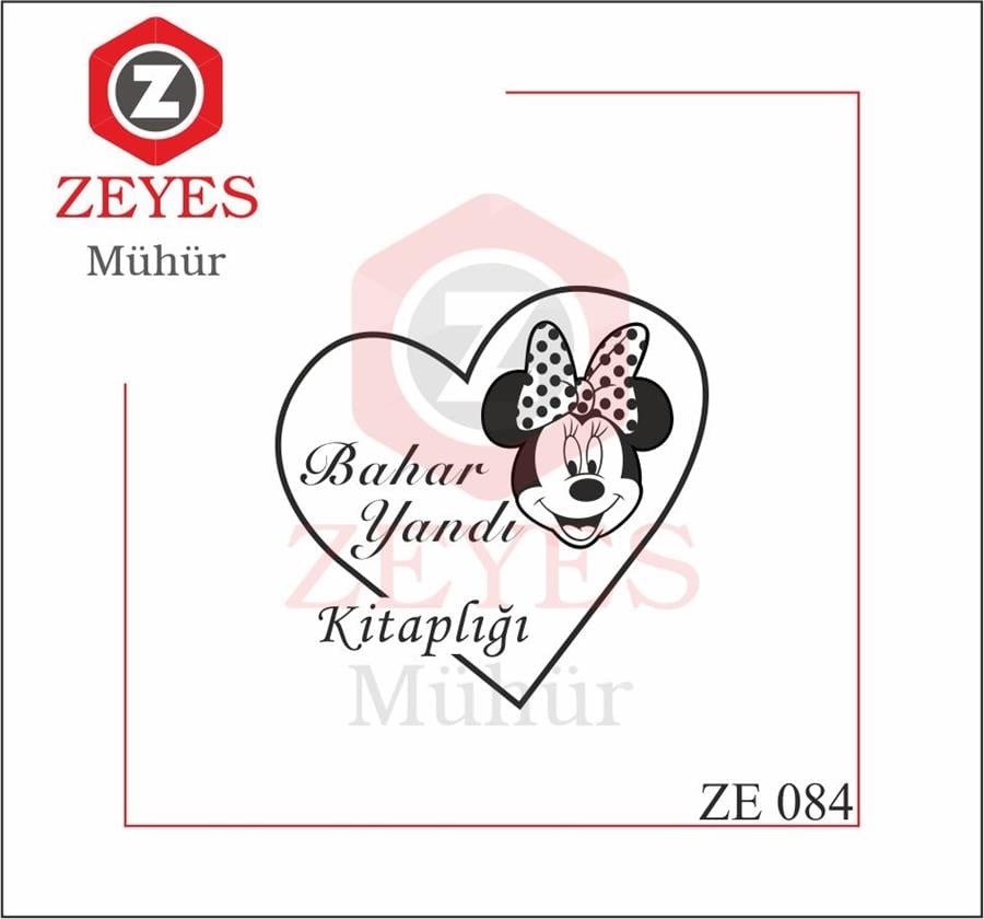 Kalpli Çerçeveli Minnie Mouse Kitap Mührü ZE084