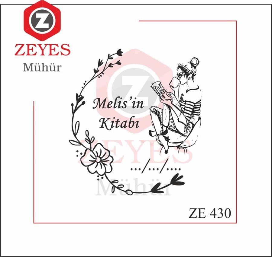 Kitap Okuyan ve Kahvesini Içen Kadin Kitap Mührü   ZE 430
