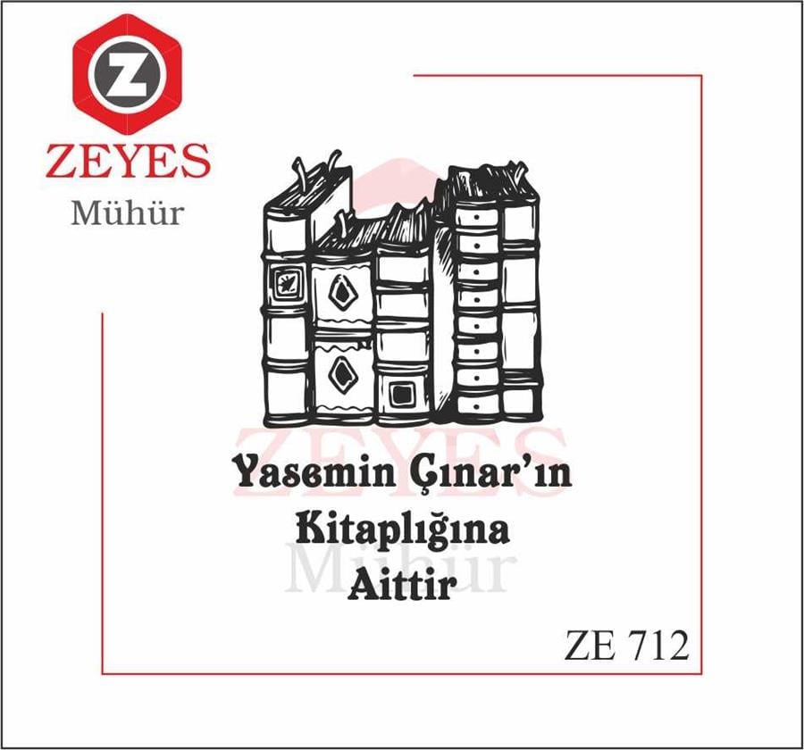 Kitaplik - Kütüphane  Mührü   ZE 712