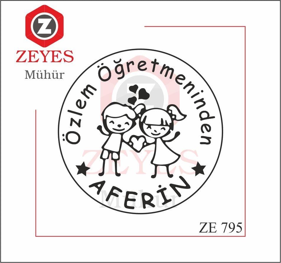 Neseli Çocuklar Ögretmen  Kitap Mührü  ZE 795