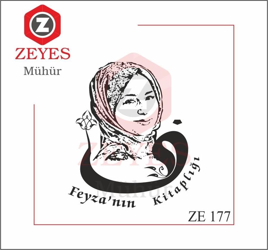 Portre Arapça F Harfi ile Kitap Mührü ZE 177