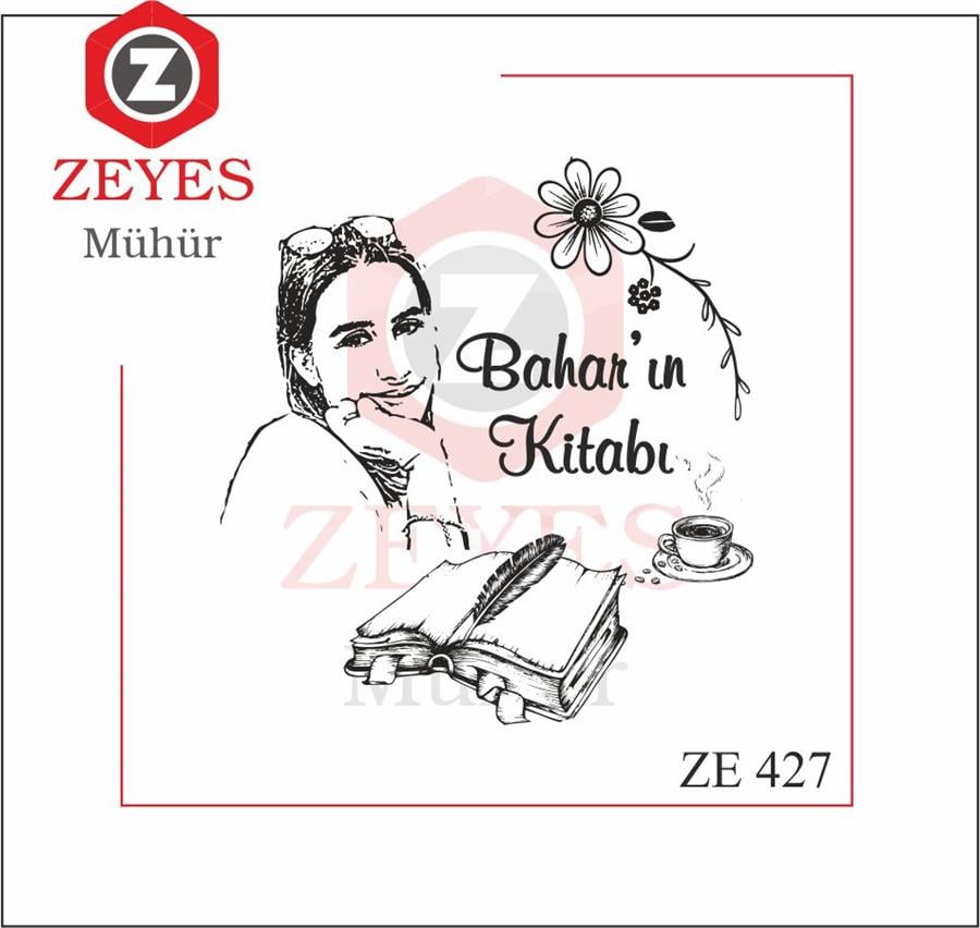 Portre - Çiçekli Kitap Mührü   ZE 427