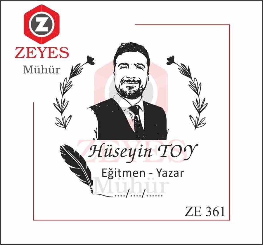 Portre Kus Tüyü ve Sarmasik Yazar Kitap Mührü ZE361