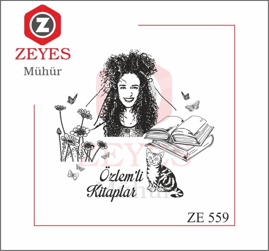 Portre - Papatyalar ve Kelebeklerle Kitap Mührü   ZE 559