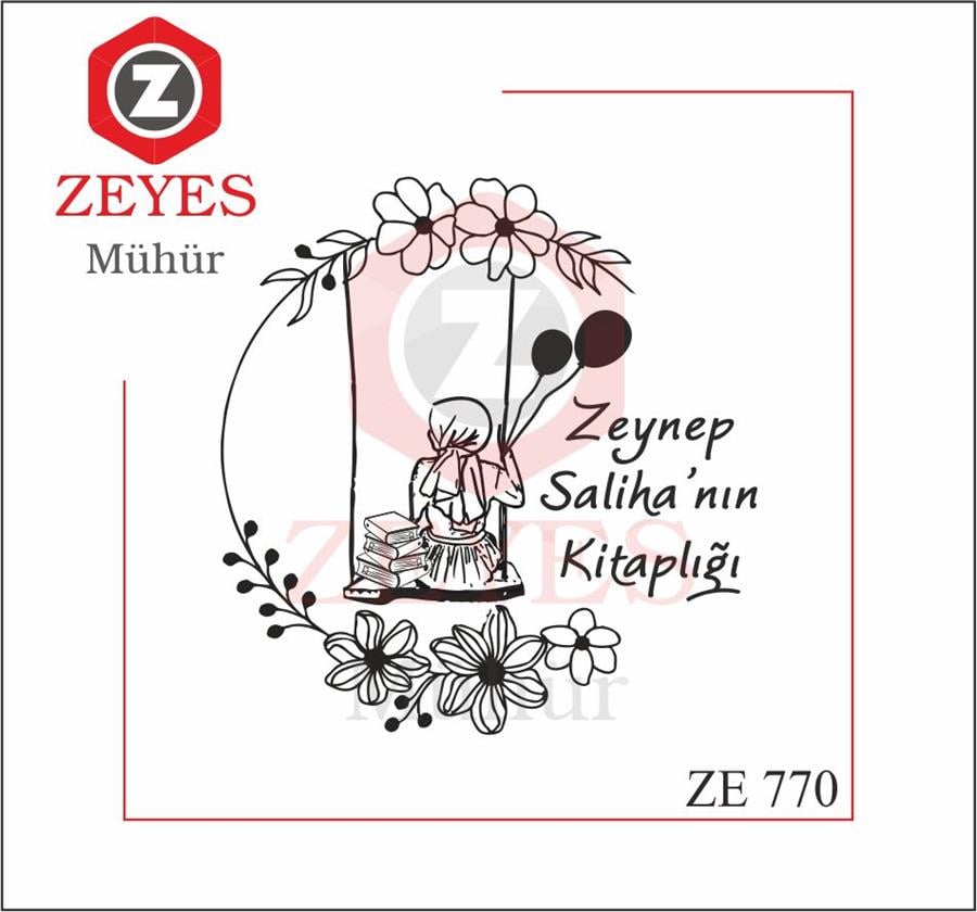 Salincakta Kitaplariyla Sallanan Kiz Kitap Mührü   ZE 770