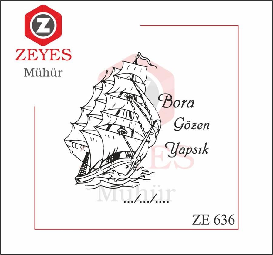 Yelkenli Tekne Kitap Mührü   ZE 636