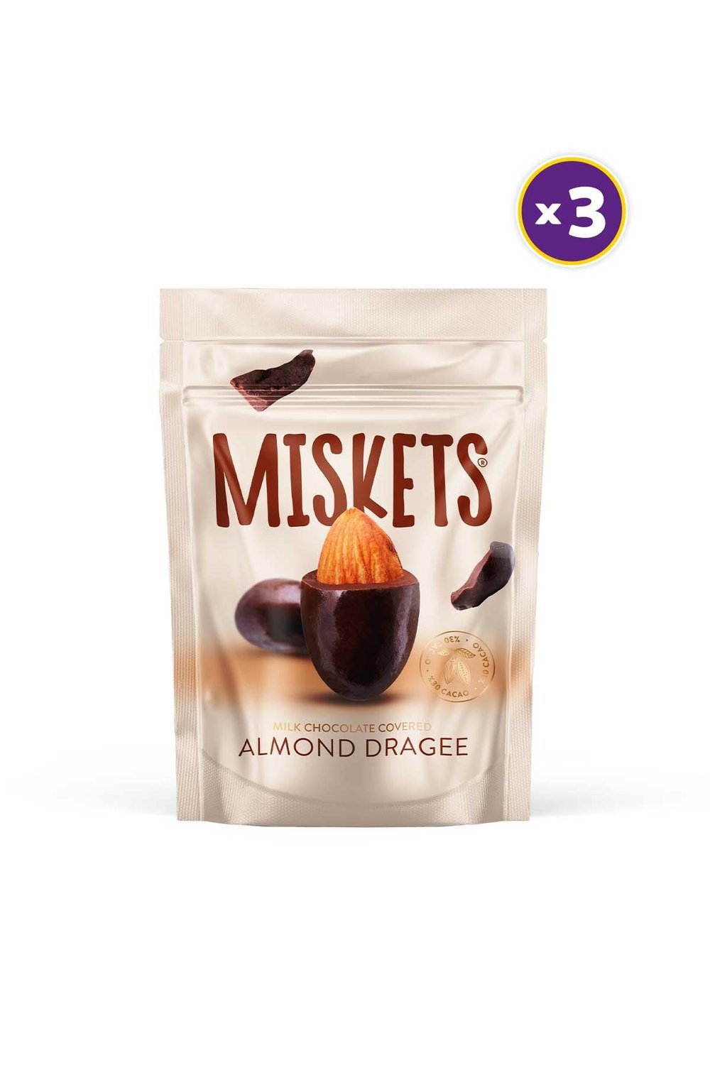 Bademli Sütlü Çikolata Kaplamalı Draje 70g x3 Adet