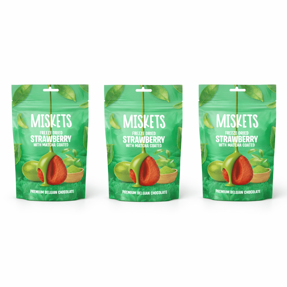 Belçika Çikolatalı Matcha Kaplı Kurutulmuş Çilek