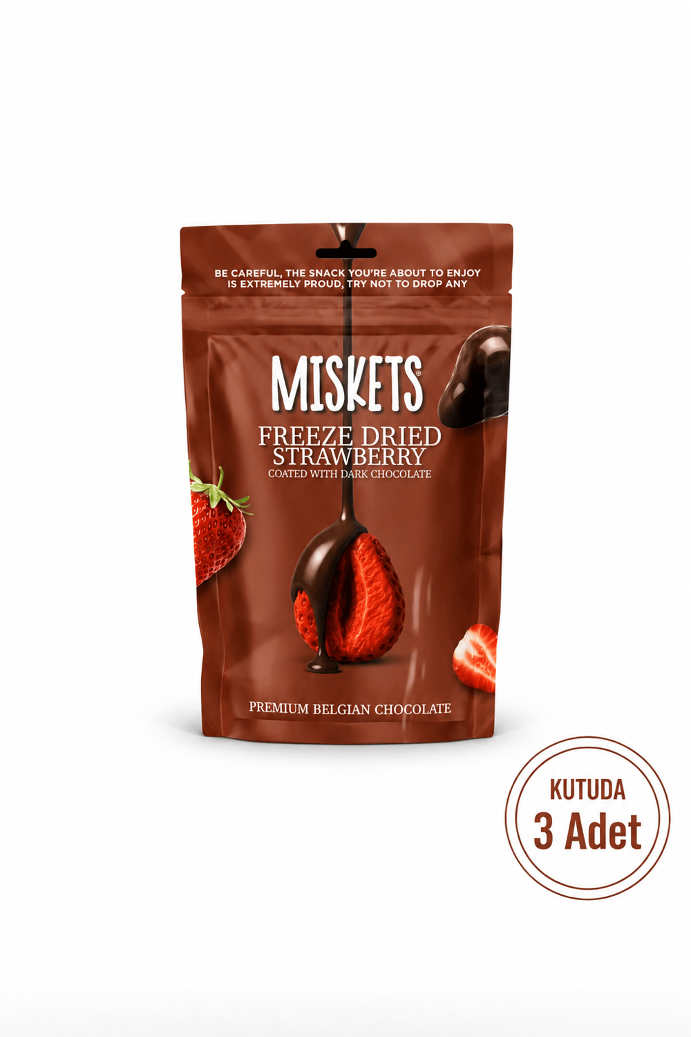 Bitter Çikolata Kaplamalı Çilek 80 gr x 3 Adet