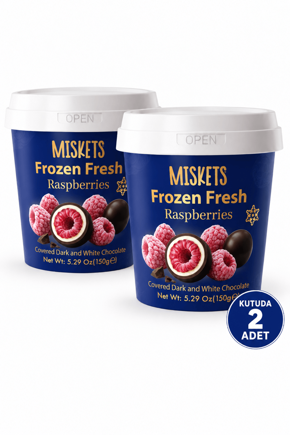Frozen Fresh Bitter Çikolata Kaplı Dondurulmuş Frambuaz 150 g x 2 Adet