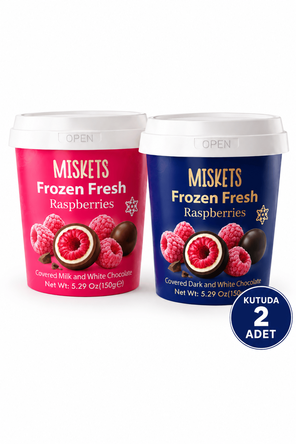 Frozen Fresh Tanışma Paketi Çikolata Kaplı Dondurulmuş Frambuaz 150 g x 2 Adet