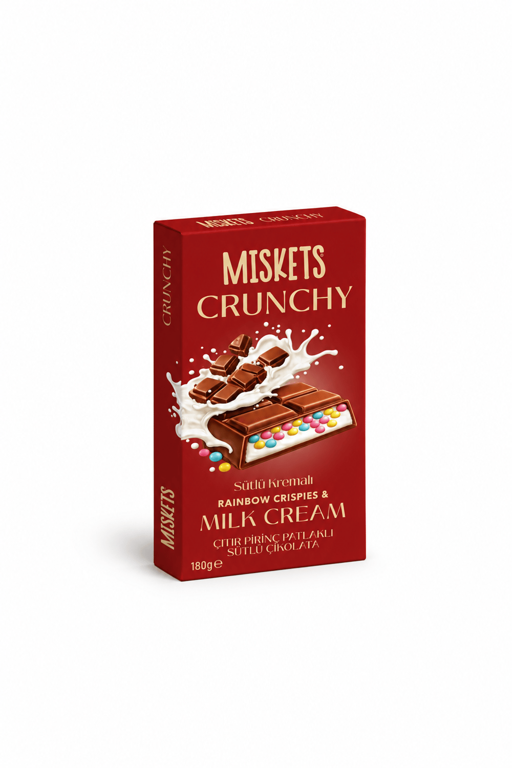 Miskets Renkli Çıtır Pirinç Patlaklı Sütlü Tablet Çikolata 180 gr