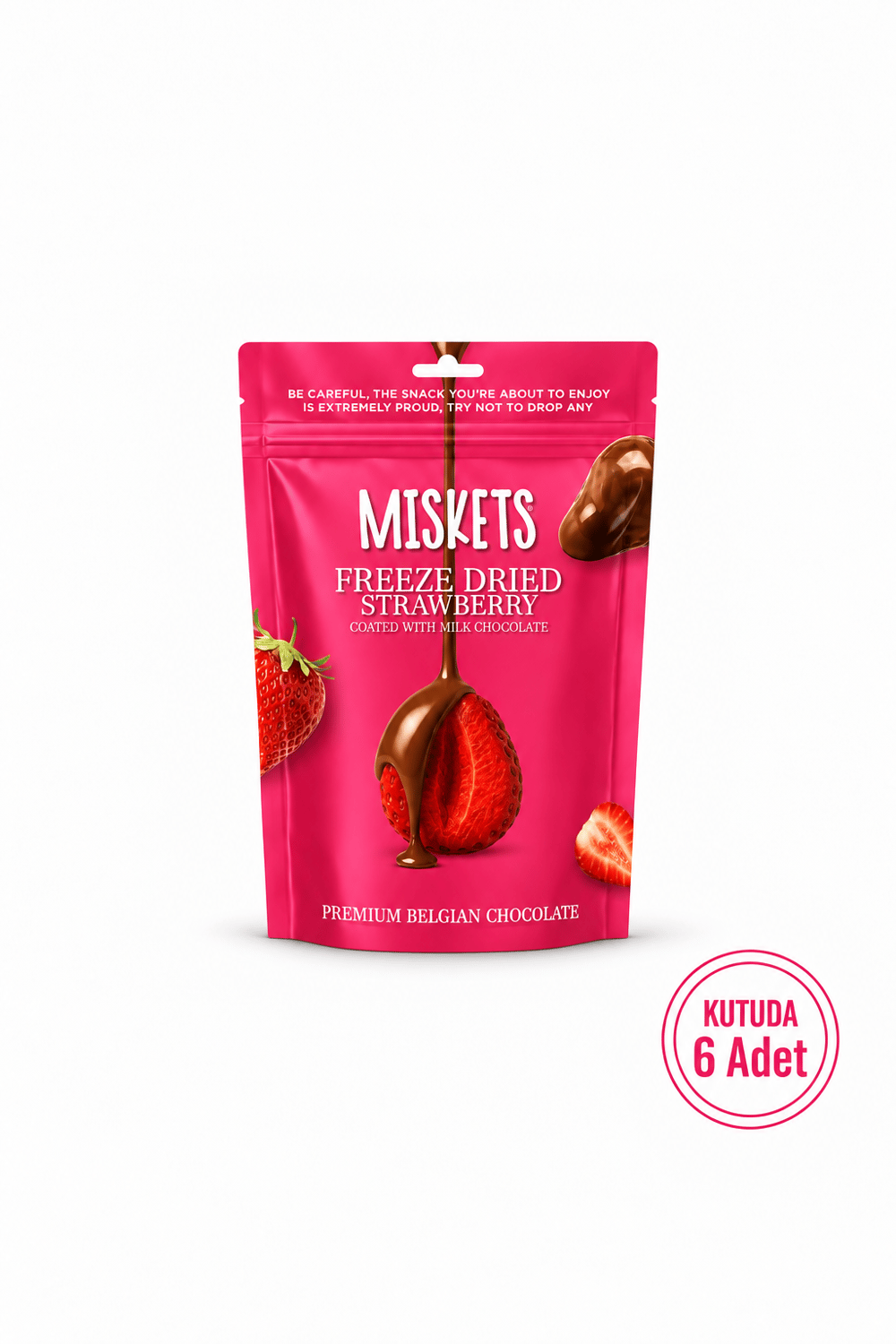 Sütlü Çikolata Kaplamalı Çilek 80 gr x 6 Adet