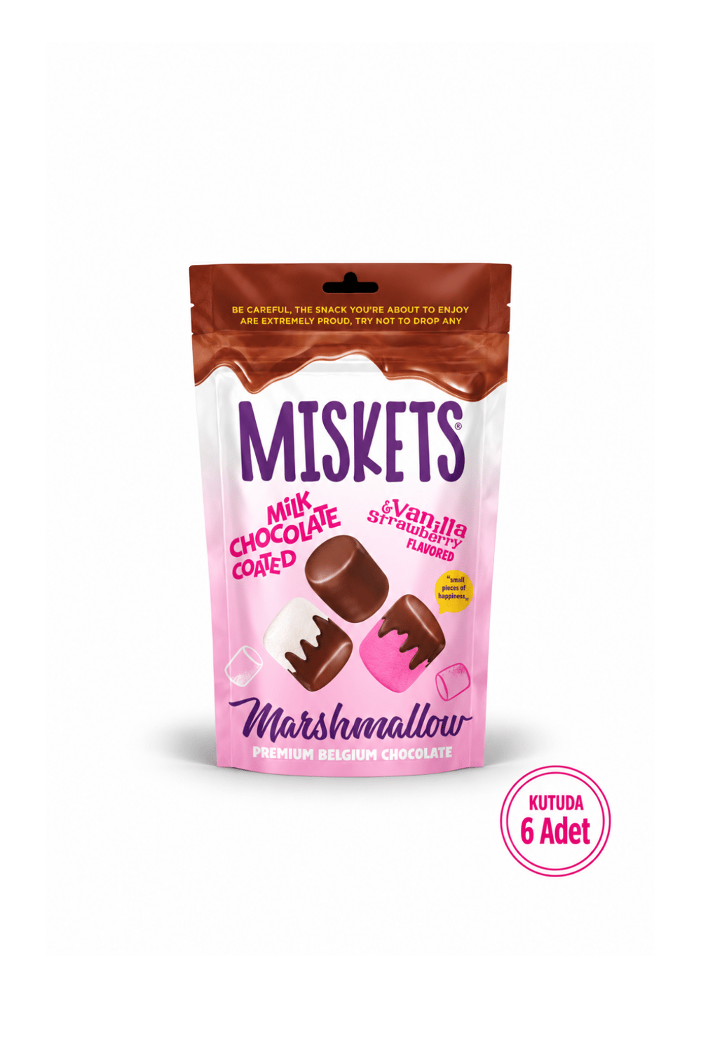 Sütlü Çikolata Kaplamalı Çilek Ve Vanilya Aromali Marshmallow 80 gr x 6 Adet
