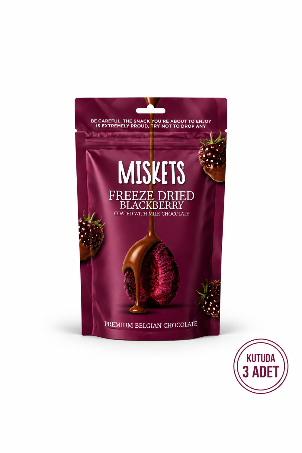 Sütlü Çikolatalı Böğürtlen 80 gr x 3 Adet