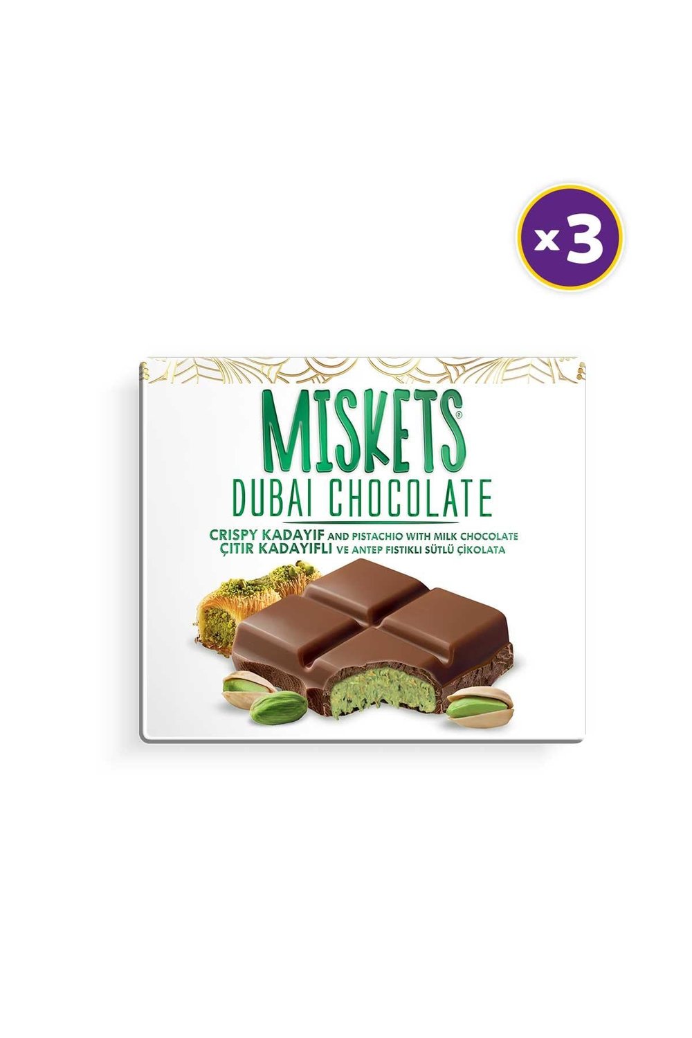 Sütlü Dubai Çikolatası 100 gr x 3 Adet