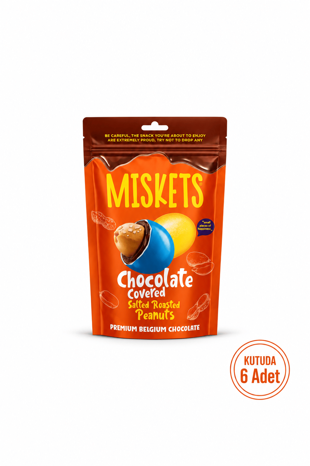 Yer Fıstıklı Sütlü Çikolata Kaplamalı Renkli Draje 120 gr x 6 Adet
