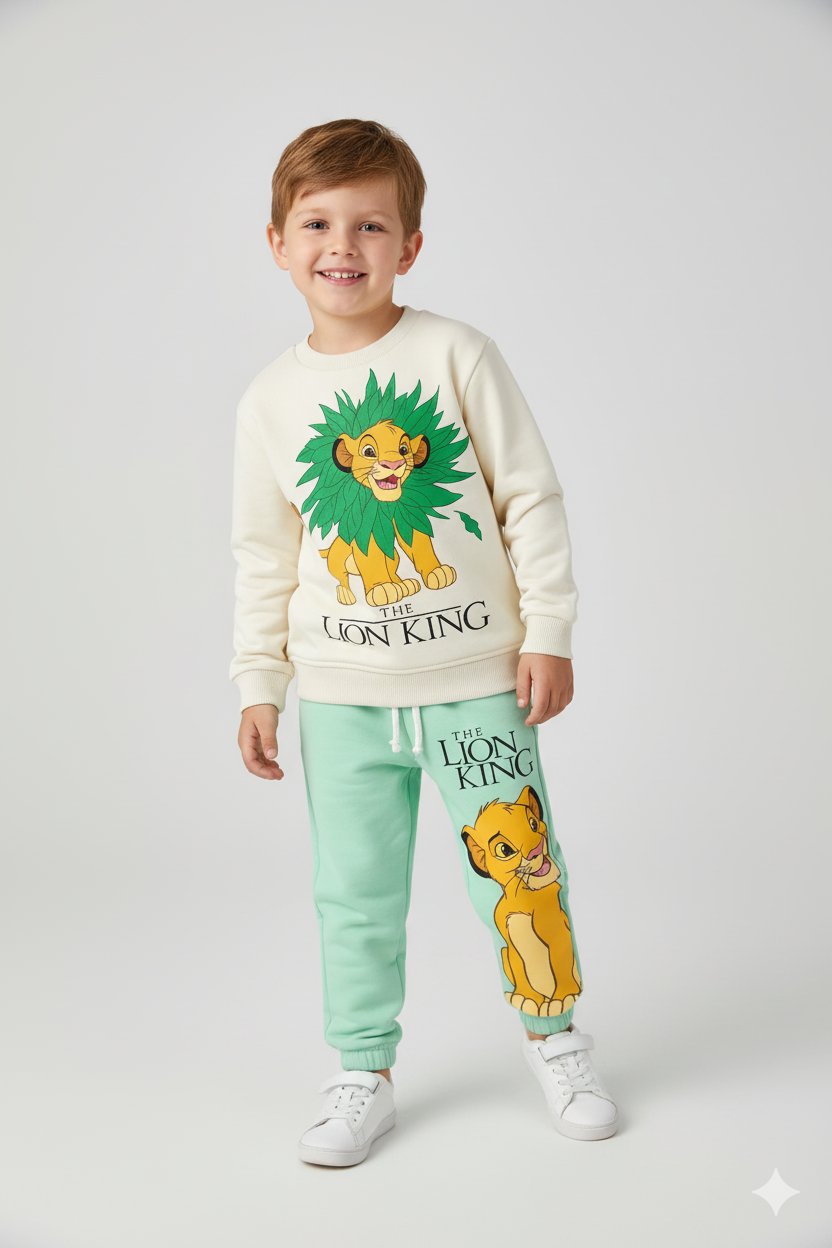 Erkek Çocuk Lion Karekter Baskılı 3iplik Takım