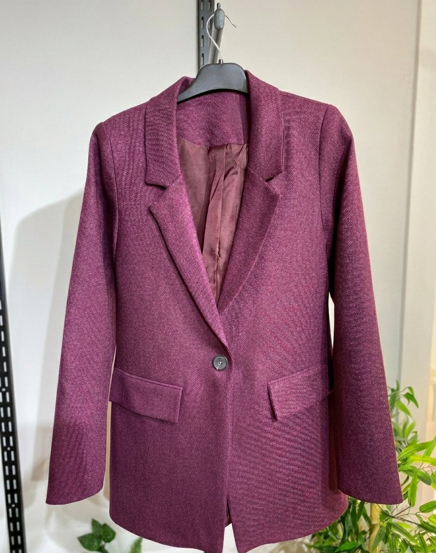 Kadın Tek Düğmeli Klasik Blazer Ceket