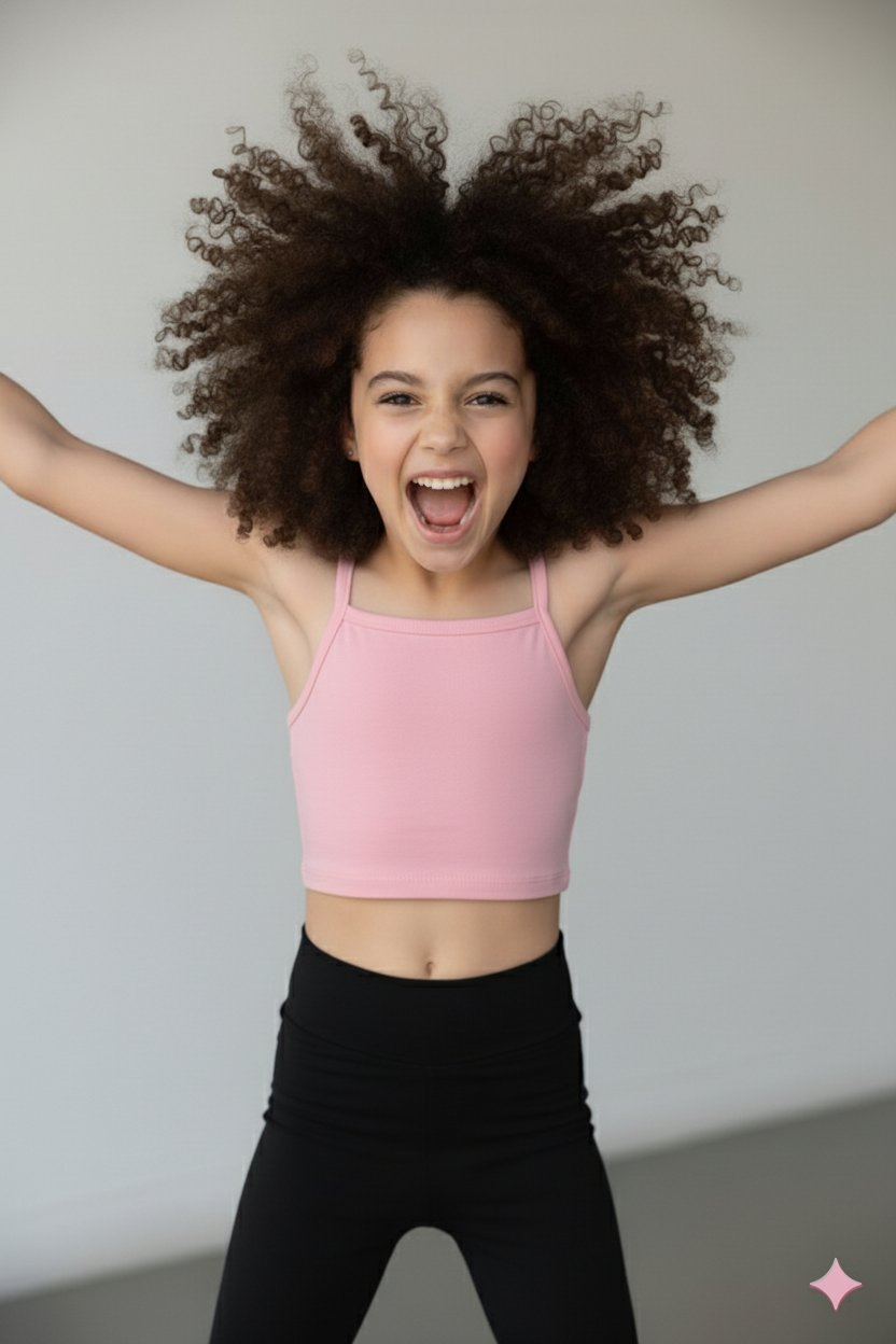 Kız Çocuk Pembe Askılı Crop