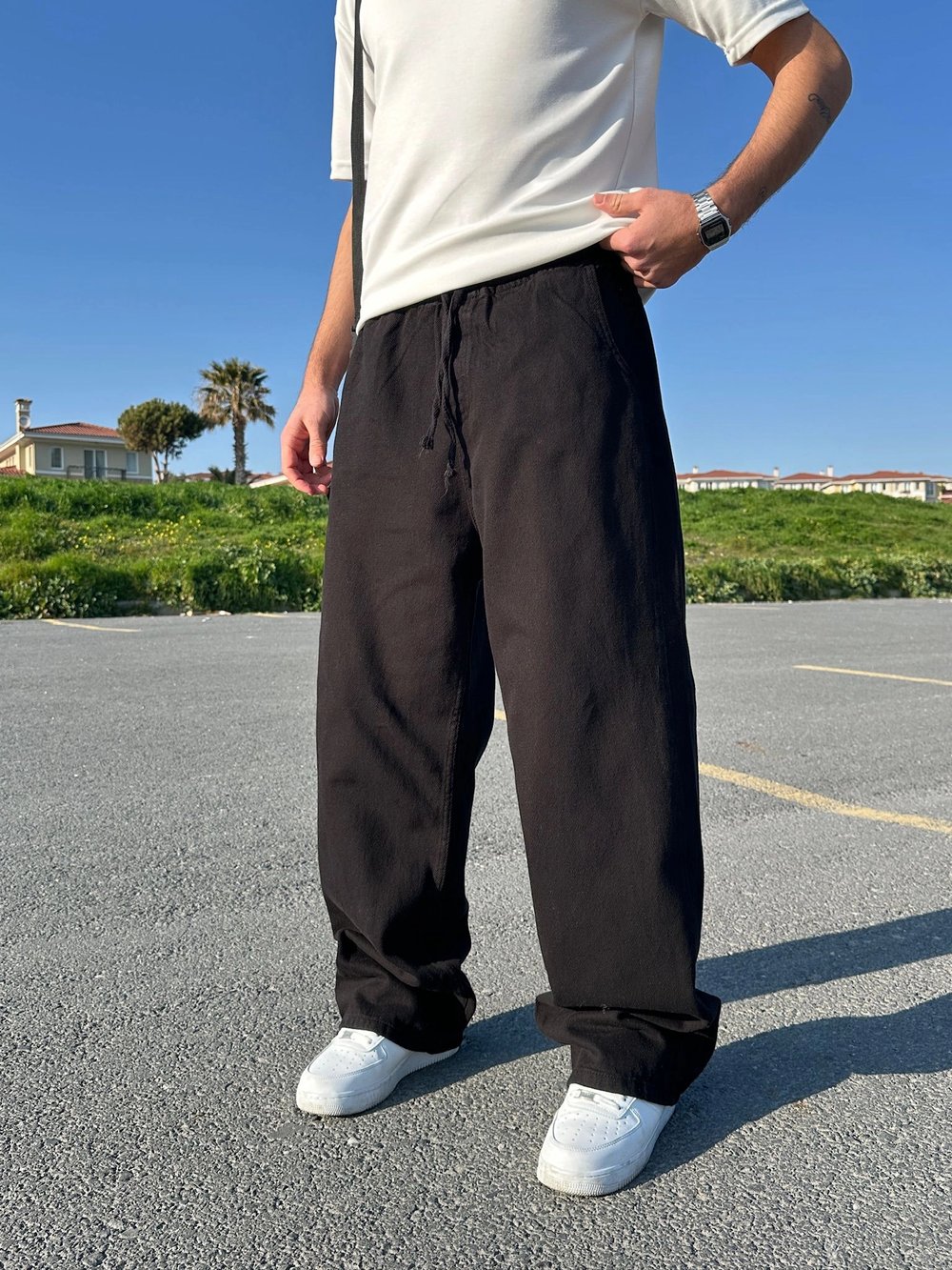 BAGGY KALIP GABARDİN KUMAŞ DS PANTOLON