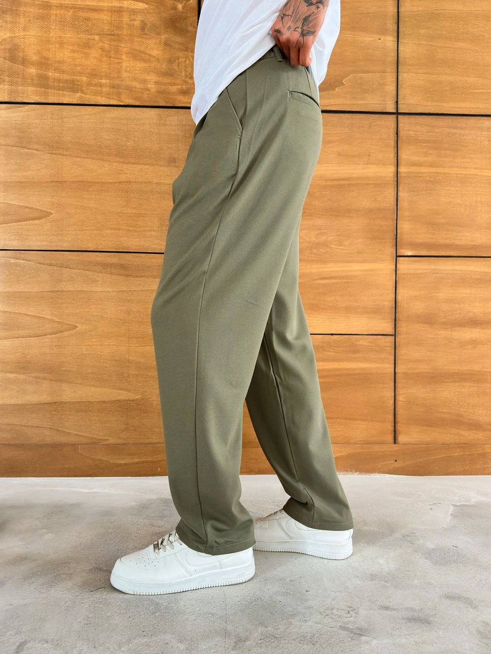 BAGGY KALIP WELL PİLELİ PANTOLON HAKİ
