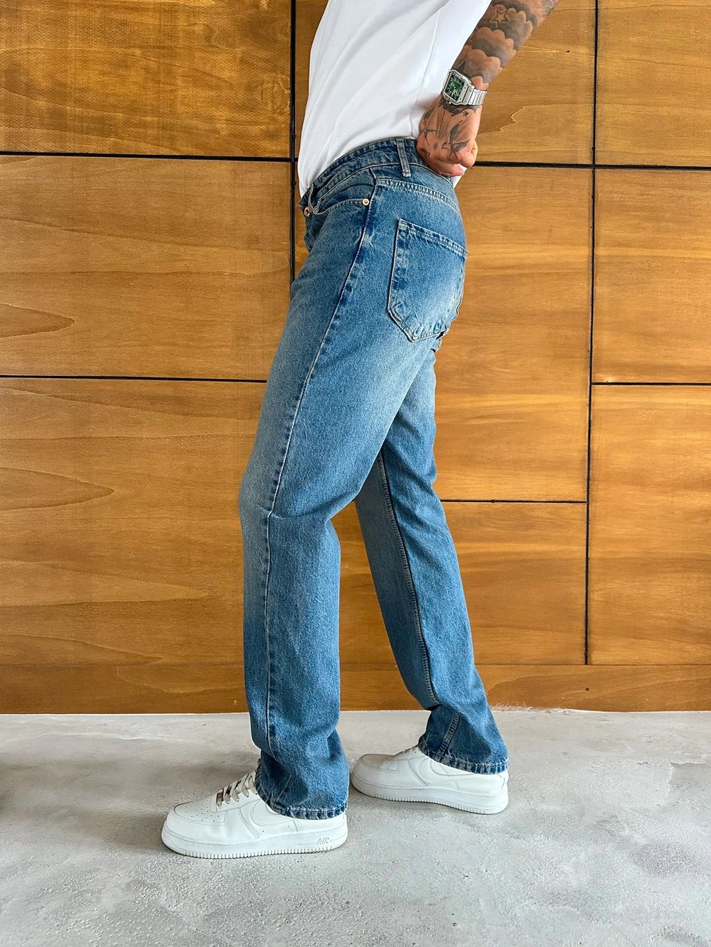 BAGGY KALIP YIKAMALI JEAN MAVİ