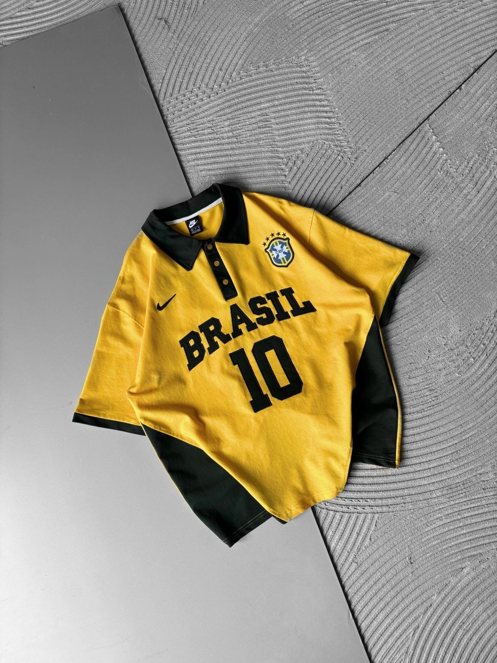 BRASİL 10 POLO YAKA OVERSİZE TSHİRT SARI