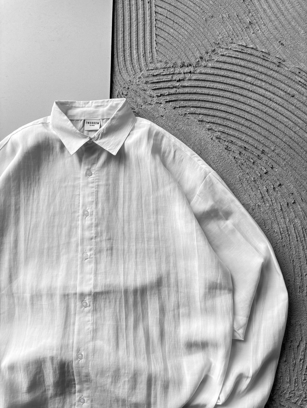 POLO YAKA MODAL KUMAŞ OVERSIZE GÖMLEK BEYAZ