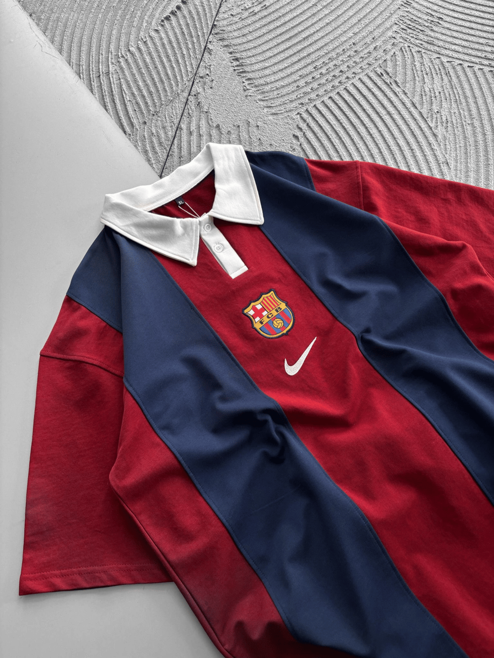 POLO YAKA NK BARCA PARCALİ KALIN SERİT OVERSİZE TSHİRT