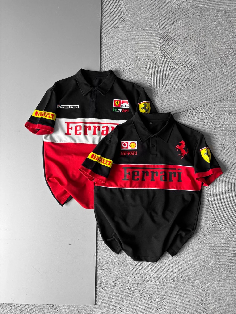 POLO YAKA NK FERARİ BASKI HS OVERSİZE TSHİRT SİYAH