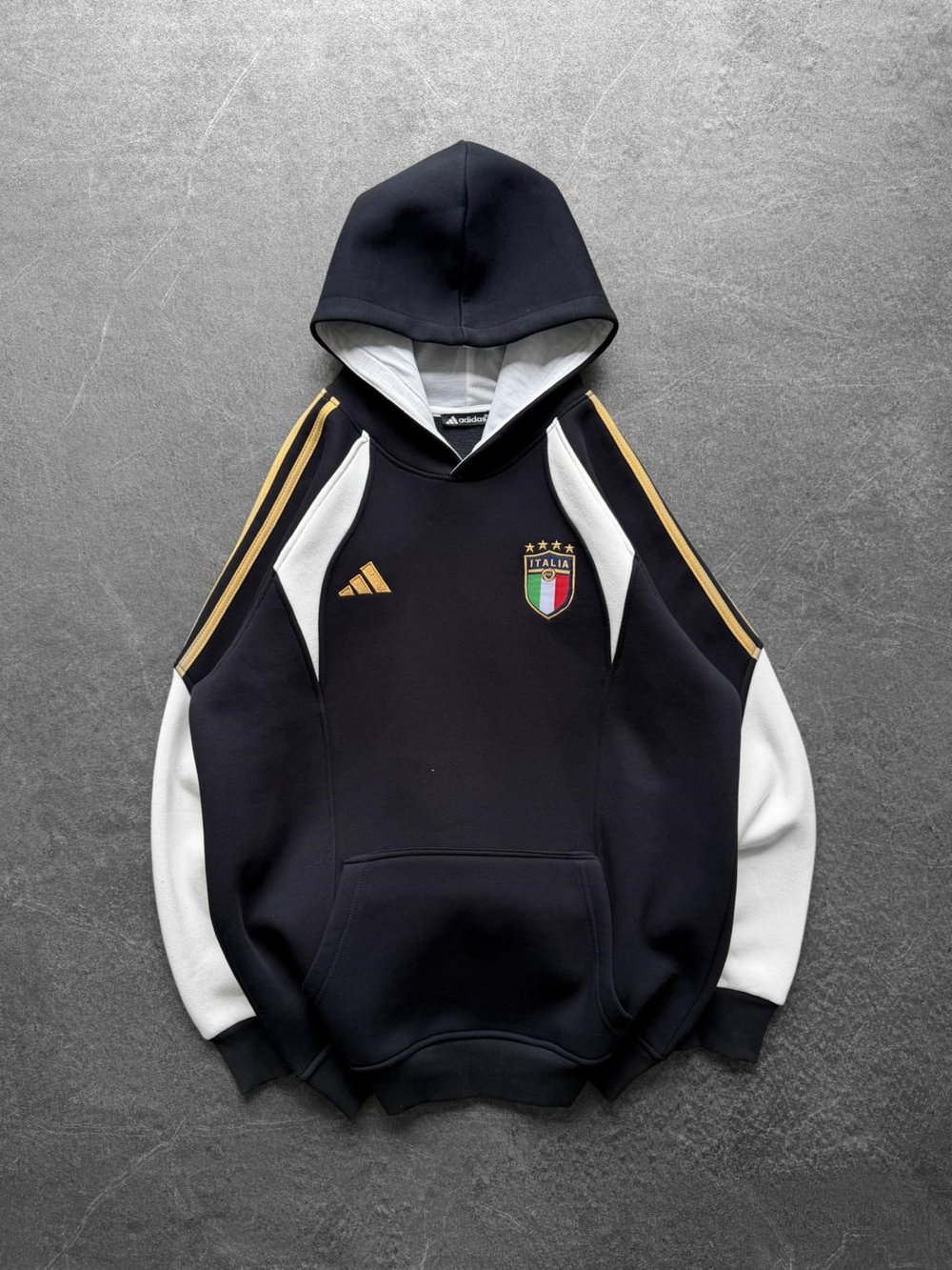 İTALY SERİTLİ 3 İPLİK KAPÜŞONLU SWEAT SİYAH