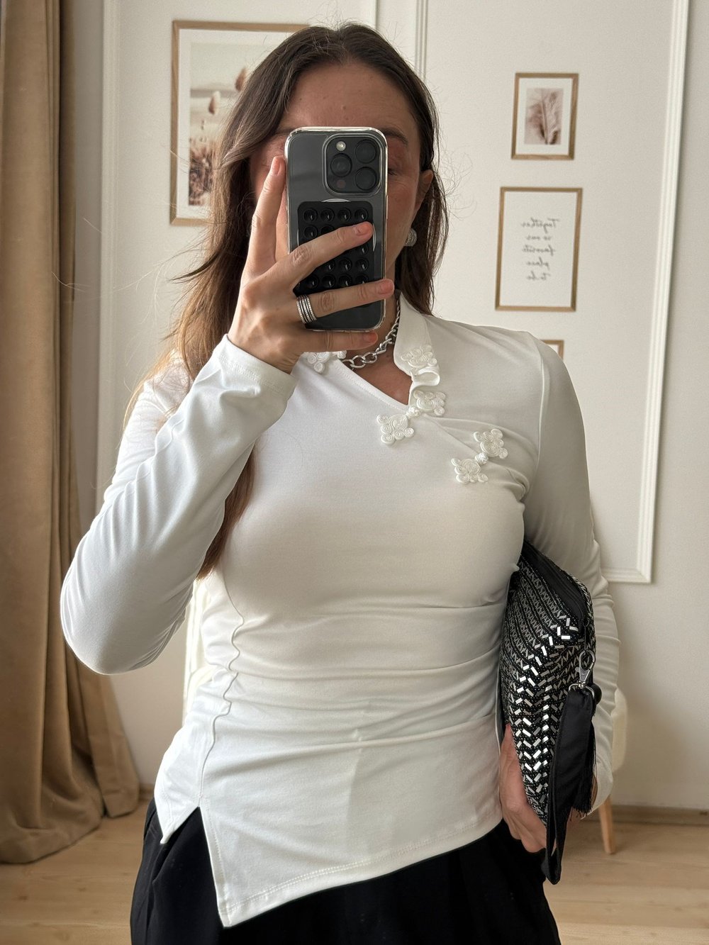 Çin Kapama Detaylı Örme Bluz