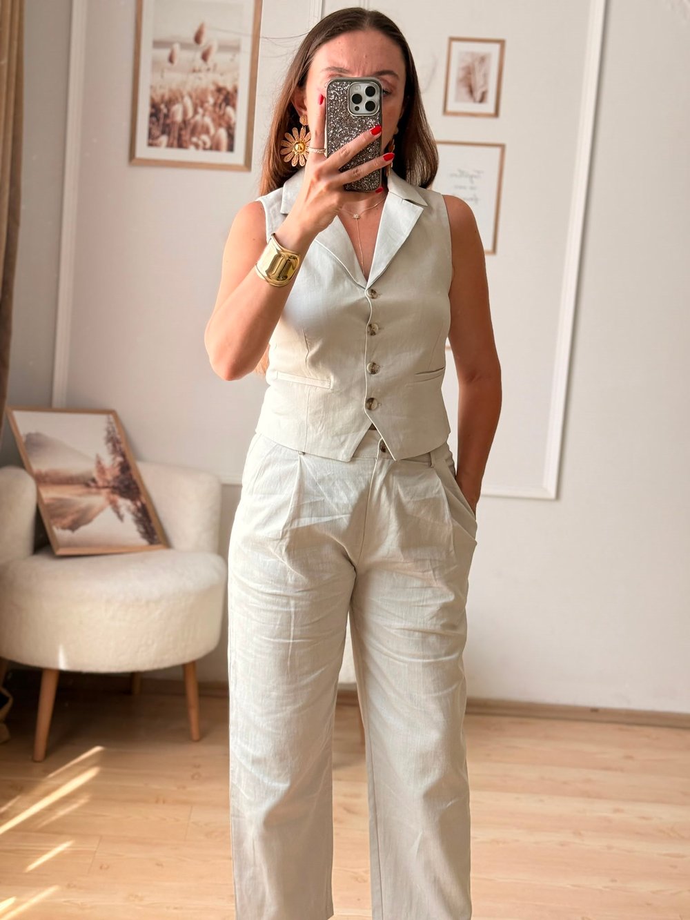 Linen Ekru Takım