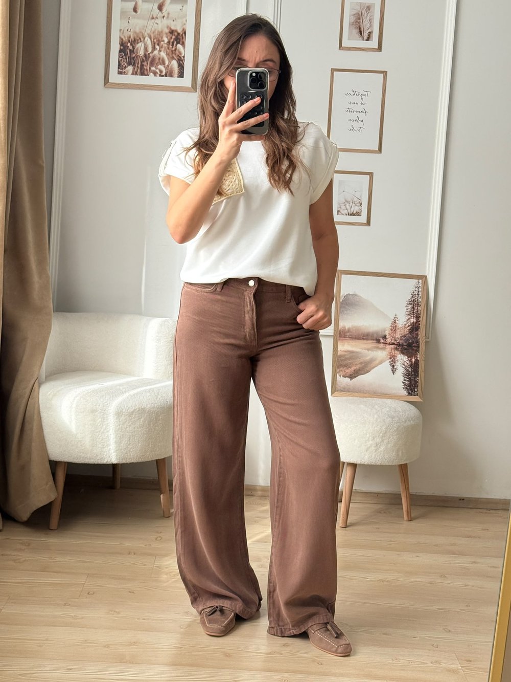 Tensel Denim Pantolon-Kahverengi