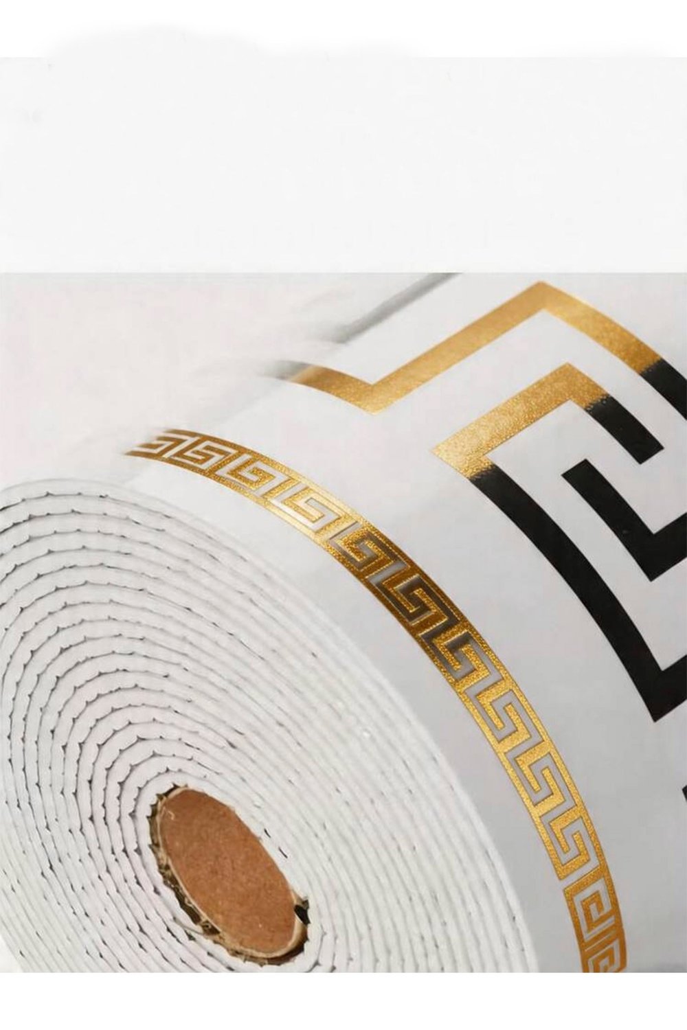 10x500 cm Beyaz Gold Varak Renkler Rulo Halinde Ek Yersiz Tek Parça XPE Bordür Şerit Kendinden Yapışkanlı Köpük Duvar Kaplaması-DW214