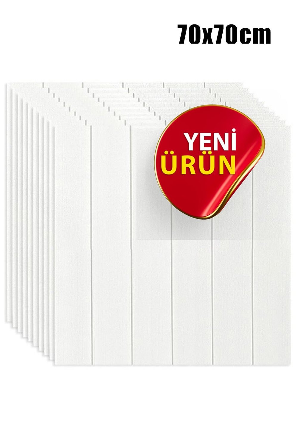 70x70Cm 0,50M² 3d Beyaz Ahşap Lambri Görünüm Kendinden Yapışkanlı Duvar Kağıdı Kaplama Panel Köpük -AD07