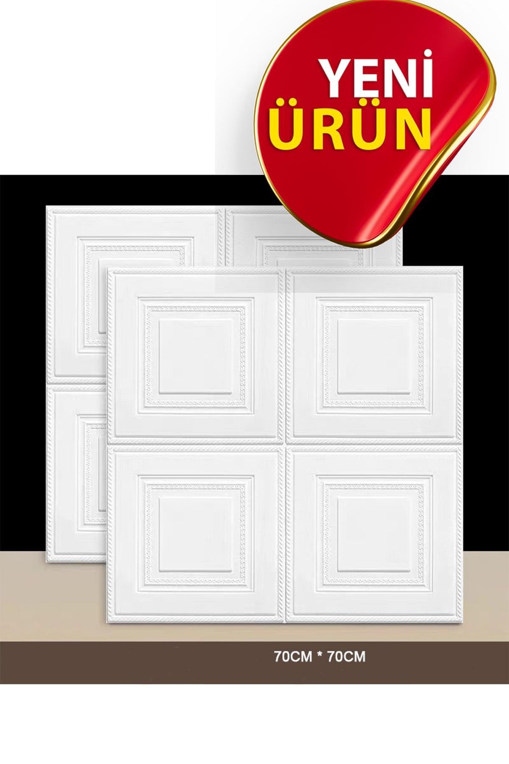 70x70cm Beyaz 3d Dekoratif Kendinden Yapışkanlı Köpük Duvar Kaplama Paneli-3150-Tavan Kaplama Köpüğü