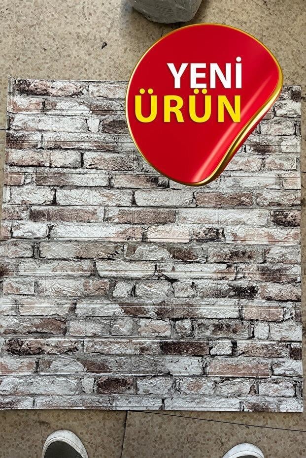 70x77 Cm Beyaz 0,54M² 3d Kendinden Yapışkanlı Tuğla Duvar Kağıdı Kaplama Panel Köpük-FC83