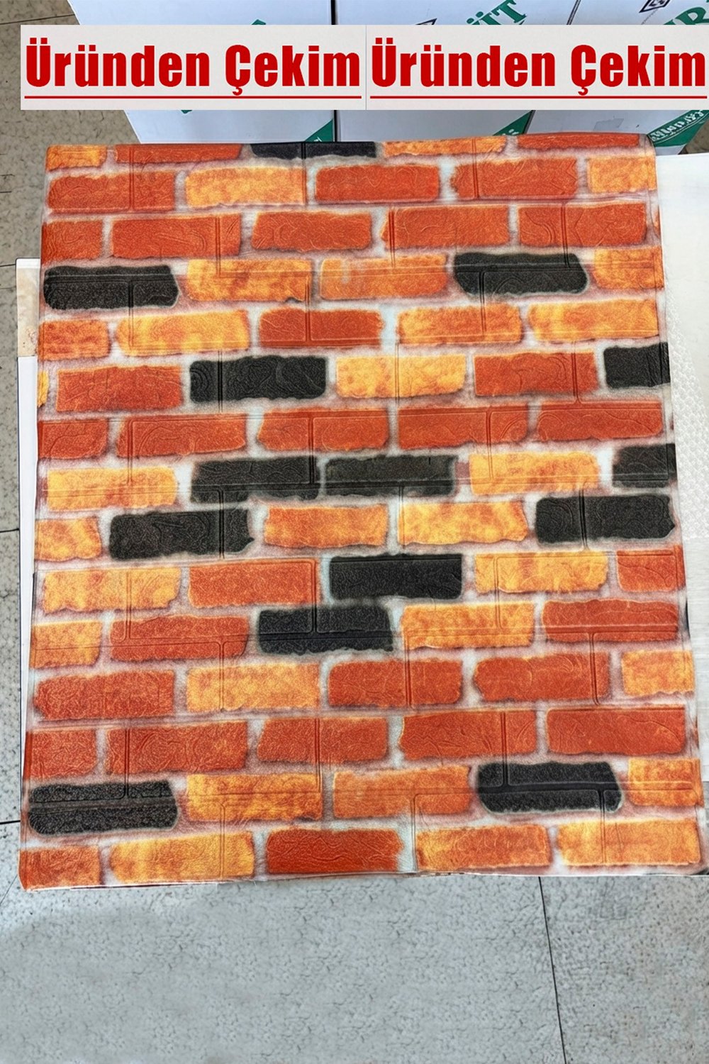 70x77 Cm Beyaz 0,54M² 3d Kendinden Yapışkanlı Renkli Tuğla Duvar Kağıdı Kaplama Panel Köpük-FC06