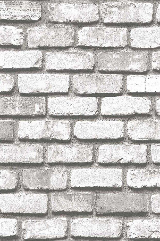 Bien Duvar Kağıtları 5330 Bej Beyaz Taş Tuğla Desen Kağıdı 5,30 M²