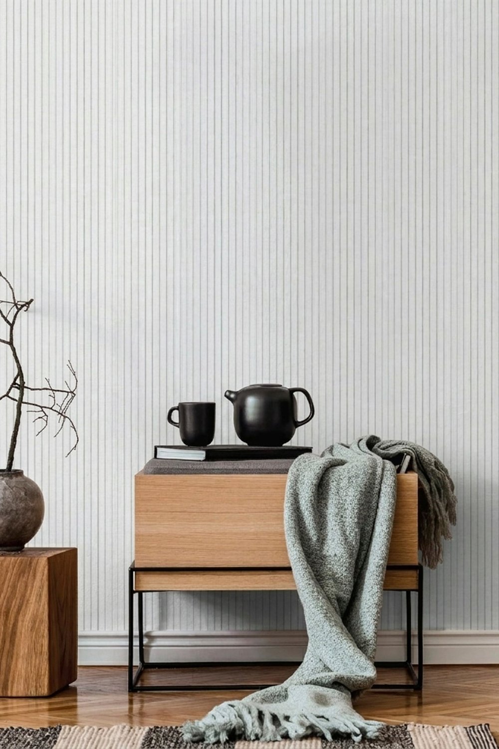 Bien Exclusive 5358 Sade Kombin Soft Bej Gümüş Şerit Çizgili Premium Duvar Kağıdı 5,30 M²