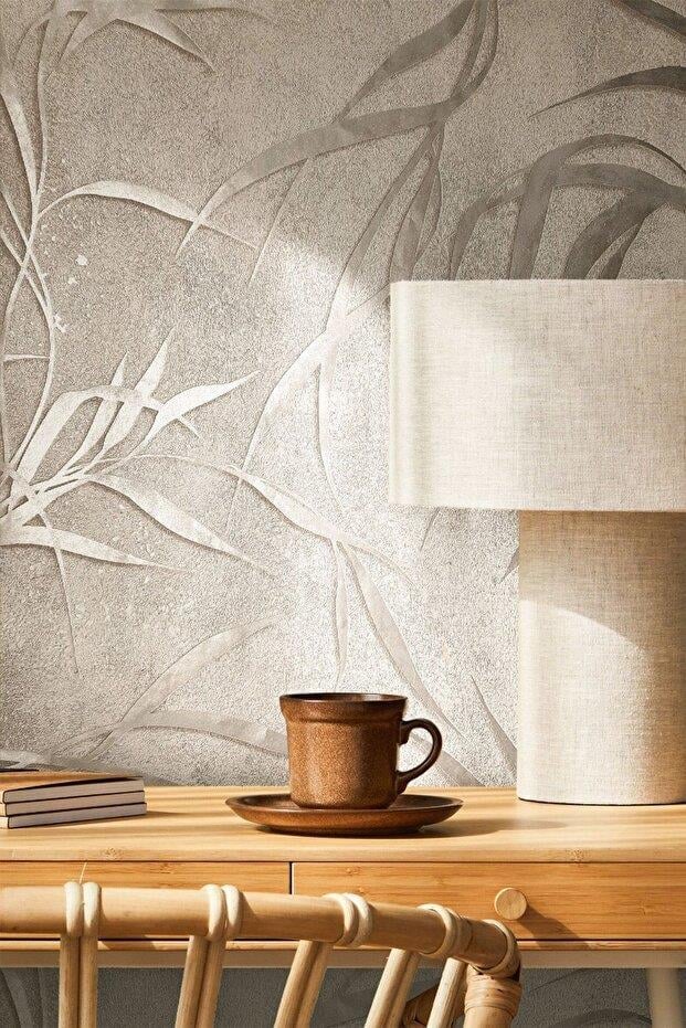 Bien Exclusive 5362 Modern Bej Gold Palmiye Tropikal Premium Duvar Kağıdı 5,30 M²