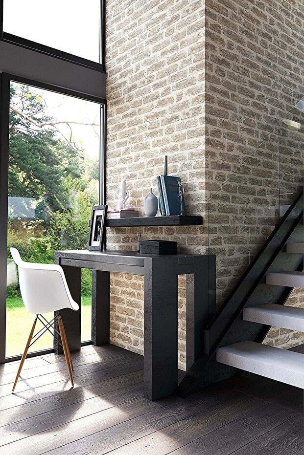 Bien Home - 5311 Açık Sarı Tuğla Popüler Taş Desen Kağıdı 5,30 M² 5646 Üretim BDK5311, 0